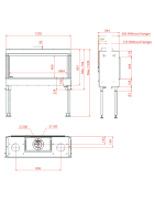 Dujinis židinys Akos Mercury L, 10 kW, tiesiu stiklu