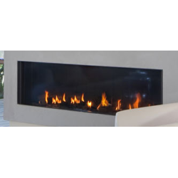 Dujinis židinys Akos Mercury XL, 12 kW, tiesiu stiklu