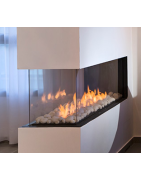 Dujinis židinys Akos Eros XL, 12 kW, trijų pusių stiklu