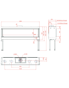Dujinis židinys Akos Mercury XXL, 19.5 kW, tiesiu stiklu