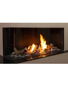 Dujinis židinys Akos Uranus M, 9.5 kW, su kampiniu stiklu