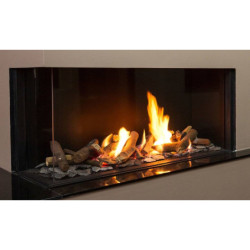 Dujinis židinys Akos Uranus M, 9.5 kW, su kampiniu stiklu