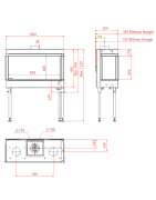 Dujinis židinys Akos Uranus M, 9.5 kW, su kampiniu stiklu