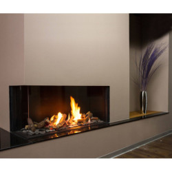 Dujinis židinys Akos Uranus M, 9.5 kW, su kampiniu stiklu