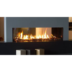 Dujinis židinys Akos Gemini M, 9.5 kW, dvipusiu stiklu