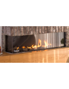 Dujinis židinys Akos Uranus XL, 12 kW, su kampiniu stiklu