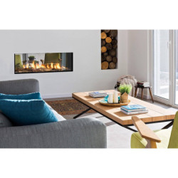 Dujinis židinys Akos Gemini L, 10 kW, dvipusiu stiklu