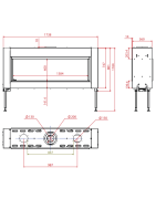 Dujinis židinys Akos Gemini XL, 12 kW, dvipusiu stiklu