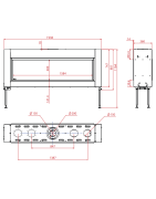 Dujinis židinys Akos Gemini XLG, 16 kW, dvipusiu stiklu