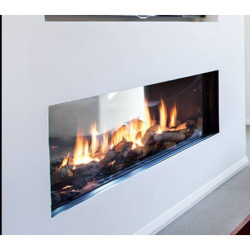 Dujinis židinys Akos Gemini XXL, 19.5 kW, dvipusiu stiklu