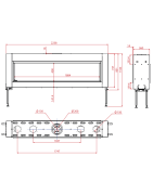 Dujinis židinys Akos Gemini XXL, 19.5 kW, dvipusiu stiklu