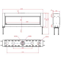 Dujinis židinys Akos Gemini XXL, 19.5 kW, dvipusiu stiklu