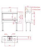 Dujinis židinys Akos Mercury M, 9.5 kW, tiesiu stiklu