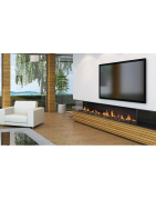 Dujinis židinys Akos Uranus XXL, 16 kW, su kampiniu stiklu