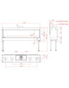 Dujinis židinys Akos Uranus XXL, 16 kW, su kampiniu stiklu