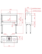Dujinis židinys Akos Uranus M, 9.5 kW, su kampiniu stiklu