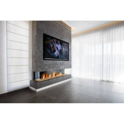 Dujinis židinys Akos Meridian XXL, 19.5 kW, trijų pusių stiklu