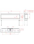 Dujinis židinys Akos Meridian XXL, 19.5 kW, trijų pusių stiklu