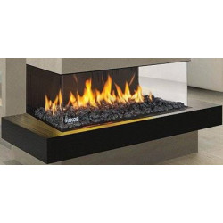 Dujinis židinys Akos Meridian M, 9.5 kW, trijų pusių stiklu