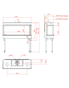 Dujinis židinys Akos Uranus L, 10 kW, su kampiniu stiklu