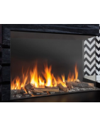 Dujinis židinys Akos NV80 F2 L, 9.3 kW, aukštu kampiniu stiklu