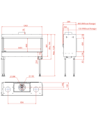 Dujinis židinys Akos Uranus L, 10 kW, su kampiniu stiklu