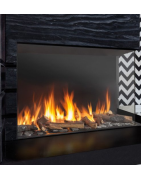 Dujinis židinys Akos NV80 F2 R, 9.3 kW, aukštu kampiniu stiklu