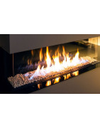 Dujinis židinys Akos Meridian L, 10 kW, trijų pusių stiklu