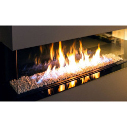 Dujinis židinys Akos Meridian L, 10 kW, trijų pusių stiklu