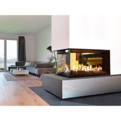 Dujinis židinys Akos Eros M, 9.5 kW, trijų pusių stiklu