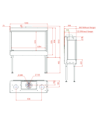 Dujinis židinys Akos NV120H F2L, 10 kW, aukštu kampiniu stiklu