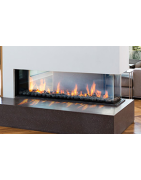 Dujinis židinys Akos Eros L, 10 kW, trijų pusių stiklu