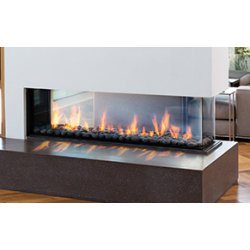 Dujinis židinys Akos Eros L, 10 kW, trijų pusių stiklu