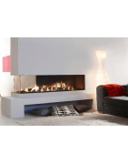 Dujinis židinys Akos Eros XLG, 16 kW, trijų pusių stiklu