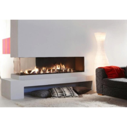 Dujinis židinys Akos Eros XLG, 16 kW, trijų pusių stiklu