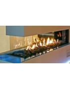 Dujinis židinys Akos Eros XXL, 19.5 kW, trijų pusių stiklu