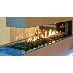 Dujinis židinys Akos Eros XXL, 19.5 kW, trijų pusių stiklu