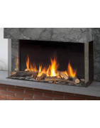 Dujinis židinys Akos NV120H F3, 10 kW, aukštu 3 pusių stiklu