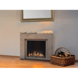 Dujinis židinys Akos SQ100, 9.5 kW, kvadratiniu tiesiu stiklu