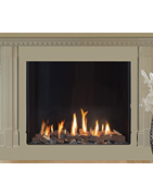 Dujinis židinys Akos SQ80, 9.5 kW, kvadratiniu tiesiu stiklu