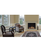 Dujinis židinys Akos SQ80, 9.5 kW, kvadratiniu tiesiu stiklu