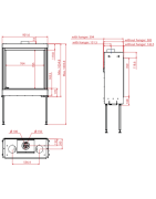 Dujinis židinys Akos SQ80, 9.5 kW, kvadratiniu tiesiu stiklu