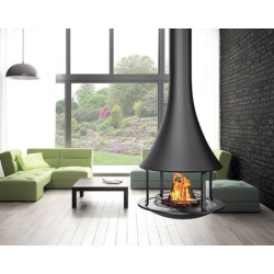 Plieninis židinys Bordelet Zelia 908, centrinis, be stiklo