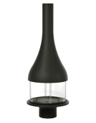 Plieninis židinys Bordelet Marina 993, centrinis, su stiklu