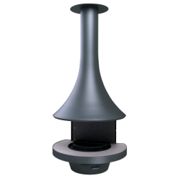 Plieninis židinys Bordelet Marina 993, sieninis, su stiklu