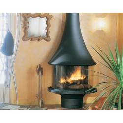 Plieninis židinys Bordelet Marina 993, sieninis, su stiklu