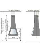 Plieninis židinys Bordelet Calista 917, sieninis, su stiklu