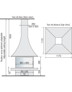 Plieninis židinys Bordelet Julietta 985, centrinis, su stiklu