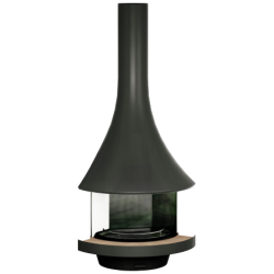 Plieninis židinys Bordelet Eva 992, kampinis, su stiklu