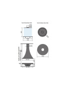 Plieninis židinys Bordelet Eva 992, centrinis, su stiklu
